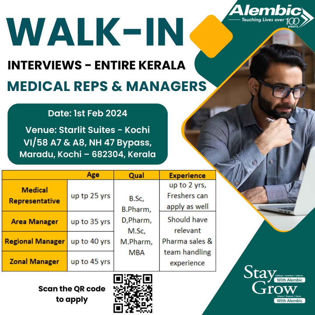 Alembic Pharma - Kerala Jobs