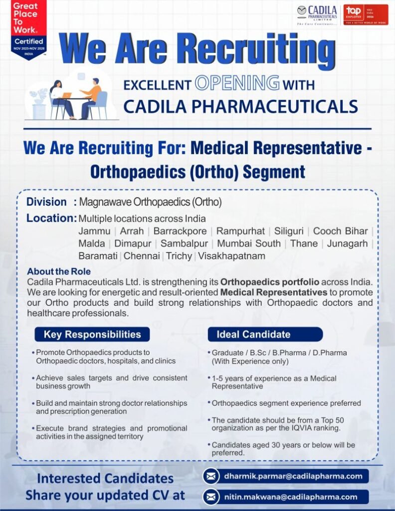 Cadila Pharma Jobs in Gynec - Pan India