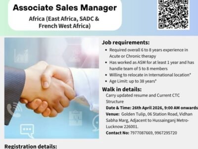 Associate Sales Manager (Interntional) Africa in Macleods Pharma